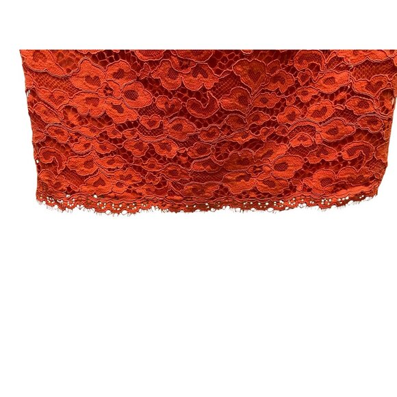 Trina Turk Orange Lace‎ Sheath Dress Small Cocktail Wedding Party - Picture 3 of 7